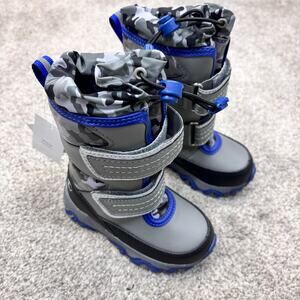 New! Lands End Grey/Royal Camo Toddler Winter Thermolite boots size 6
